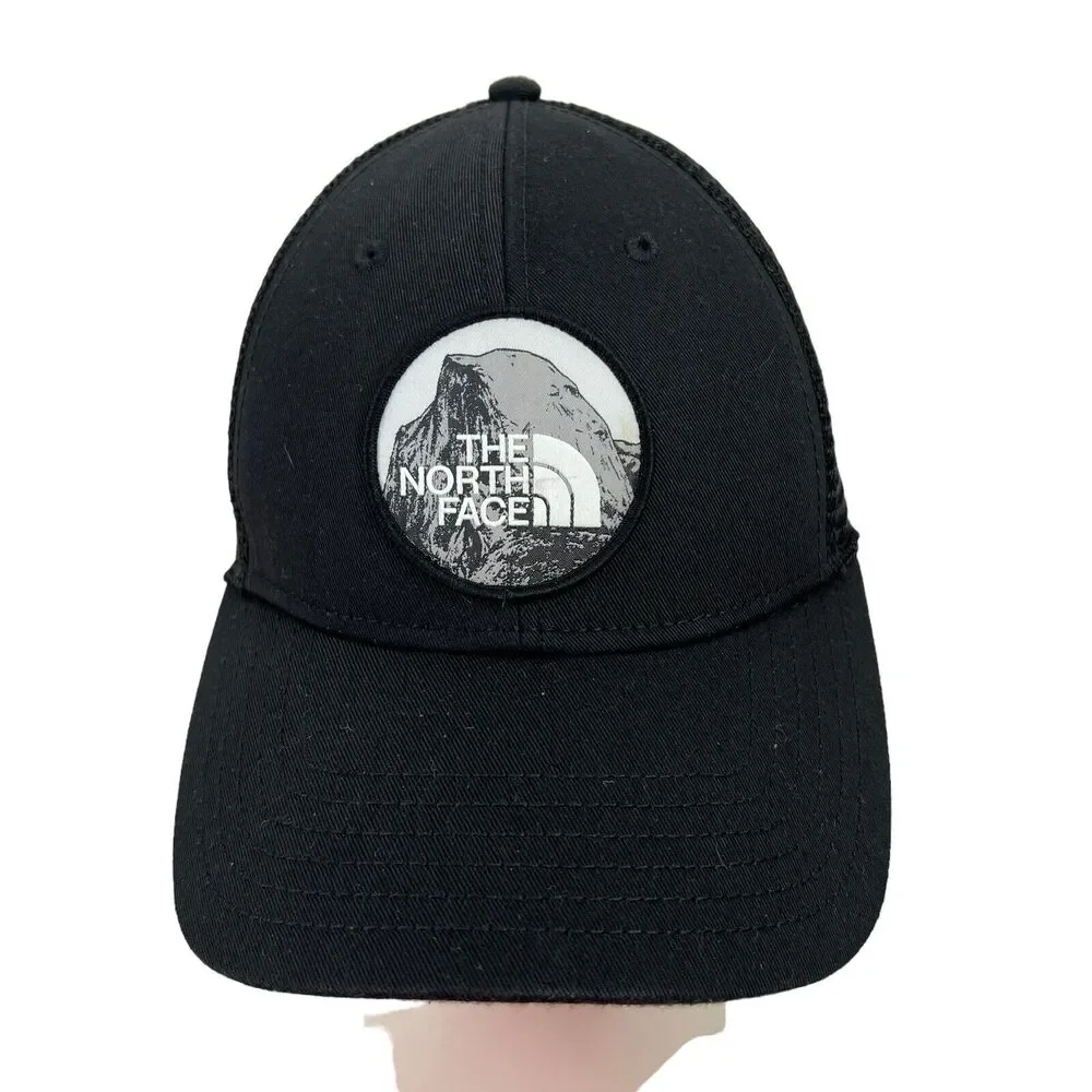 The‎ North Face Mens Hat Cap Trucker Patch Logo Black SnapBack Mesh Back OS